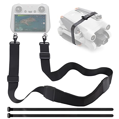 Hejo Mini 3 RC Controller Lanyard, Nylon Einstellbarer geflochtener Halsriemen für DJI Mini 3 Pro RC Controller Zubehör, mit 2 Propeller Klinge Band von Hejo