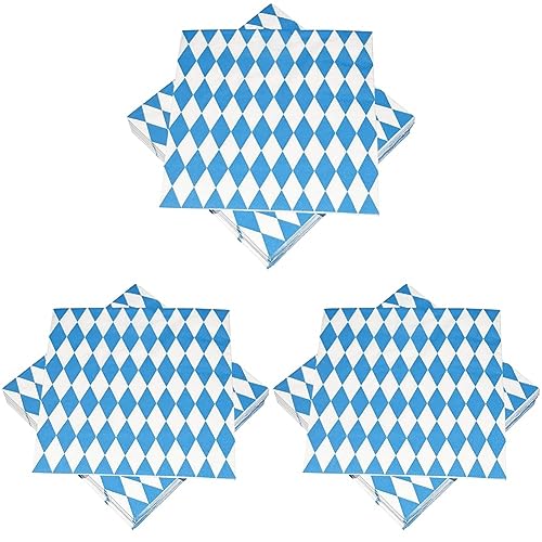 Heku 30243-B: 100 Servietten, 3-lagig, Bayrisch Blau, 33x33cm (Packung mit 3) von Heku