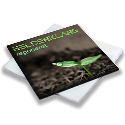 Heldenklang® 12" Schallplatten Hüllen aus Regenerat – Umweltschonende und nachhaltige LP Hüllen aus Deutschland – 50 Stück von Heldenklang