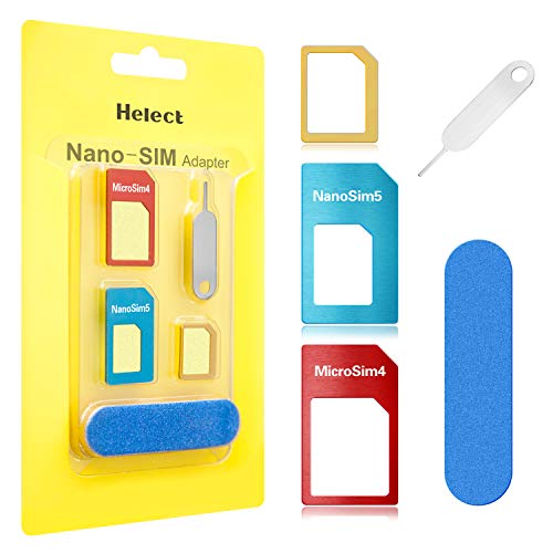 Helect SIM Karten Adapter für Smartphones, 5 in 1 Nano Micro Standard Adapter Kit Converter mit Sander Bar und Fach Nadel von Helect