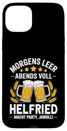 Morgens Leer Abends Voll lustiger Bier Spruch Helfried Hülle für iPhone 15 Plus Morgens Leer Abends Voll lustiger Bier Spruch Helfried Hülle für iPhone 15 Plus von Helfried Spruch lustiger Bier Spruch Vatertag