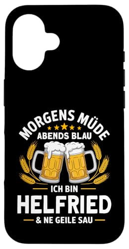 Morgens Müde Abends Blau lustiger Bier Spruch Helfried Hülle für iPhone 16 Morgens Müde Abends Blau lustiger Bier Spruch Helfried Hülle für iPhone 16 von Helfried Spruch lustiger Bier Spruch Vatertag
