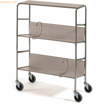 Helge Nyberg Aktenwagen lang mit Abdecketage 2 Etagen 75x29cm birke von Helge Nyberg