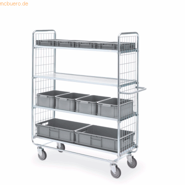 Helge Nyberg Etagenwagen Serie 100 4 Etagen 120x42,5cm silber von Helge Nyberg