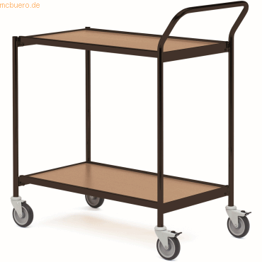 Helge Nyberg Tischwagen 1 Fahrhandgriff 2 Etagen 80x42cm schwarz/eiche von Helge Nyberg