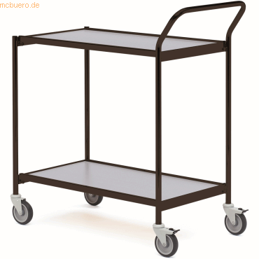 Helge Nyberg Tischwagen 1 Fahrhandgriff 2 Etagen 80x42cm schwarz/grau von Helge Nyberg