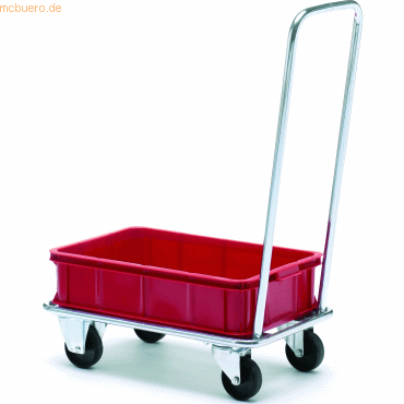 Helge Nyberg Wagen mit Griff 1 Etage 75x41cm silber von Helge Nyberg