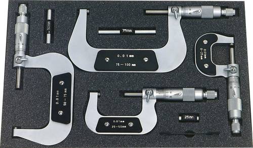 Helios Preisser 0800 513 Bügelmessschrauben-Set 0 - 100mm Ablesung: 0.01mm DIN 863-1 von Helios Preisser