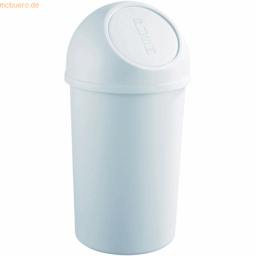 2 x Helit Abfallbehälter 45l Kunststoff mit Push-Deckel lichtgrau von Helit