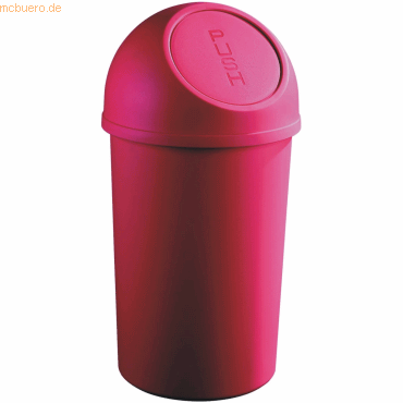 2 x Helit Abfallbehälter 45l Kunststoff mit Push-Deckel rot von Helit