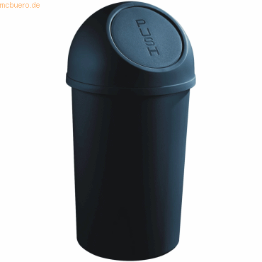 2 x Helit Abfallbehälter 45l Kunststoff mit Push-Deckel schwarz von Helit