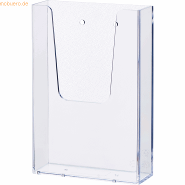 4 x Helit Wandprospekthalter 1x1/3 A4 113x165x39mm glasklar von Helit