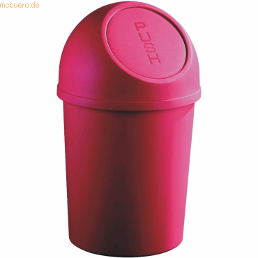 6 x Helit Abfallbehälter 13l Kunststoff mit Push-Deckel rot von Helit