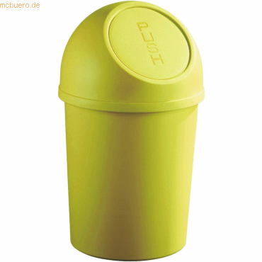 6 x Helit Abfallbehälter 6l Kunststoff mit Push-Deckel gelb von Helit