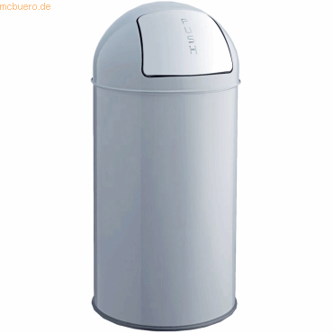 Helit Abfallbehälter 30l Metall mit Push-Einwurfklappe mittelgrau von Helit