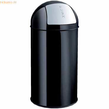 Helit Abfallbehälter 30l Metall mit Push-Einwurfklappe schwarz von Helit