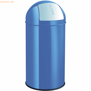 Helit Abfallbehälter 50l mit Push-Deckel und Gummibodenring blau von Helit