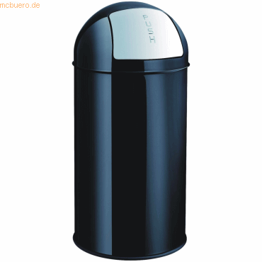 Helit Abfallbehälter 50l mit Push-Deckel und Gummibodenring schwarz von Helit