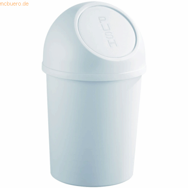 Helit Abfallbehälter 6l Kunststoff mit Push-Deckel lichtgrau von Helit