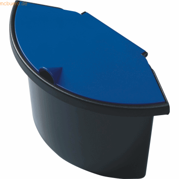 Helit Abfalleinsatz für Papierkorb Linear 2l schwarz mit Deckel blau von Helit