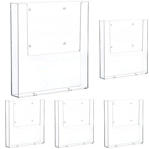 Helit H2350202 - Wandprospekthalter „the help wall“ 1/3 DIN A4, glasklar (Packung mit 5) von Helit