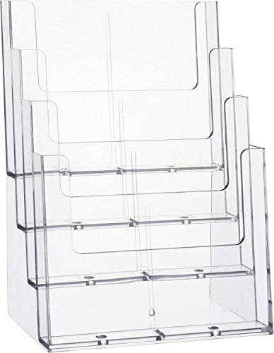 Helit H2352402 - Tischprospekthalter mit 4 Taschen, DIN A4, Hochformat, glasklar von Helit