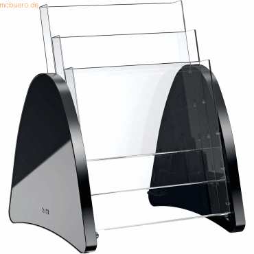 Helit Tischprospekthalter Parabel 3x A4 schwarz von Helit
