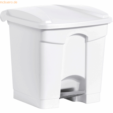 Helit Tretabfallbehälter Kunststoff rechteckig 30l weiß mit weißem Dec von Helit