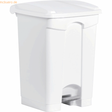 Helit Tretabfallbehälter Kunststoff rechteckig 45l weiß mit weißem Dec von Helit