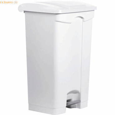 Helit Tretabfallbehälter Kunststoff rechteckig 90l weiß mit weißem Dec von Helit