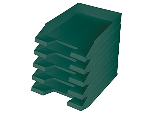 helit H2661652 - Briefablage „the green staff“, DIN A4-C4, aus Recycling-Kunststoff Blauer Engel zertifiziert, grün, 5 Stück von Helit