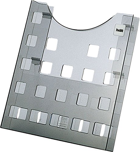 helit H6102508 - Einzel-Prospekttasche für DIN A4, Hochformat, Lochdekor, grau-transparent von Helit