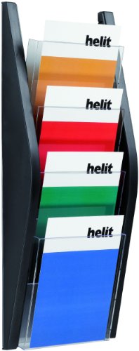 helit H6270195 - Wandbogendisplay „the arc“ 4 x DIN A4 hoch, schwarz von Helit
