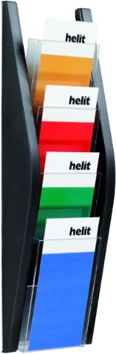 helit H6270395 - Wandbogendisplay „the arc“ 4 x 1/3 DIN A4 hoch, schwarz von Helit