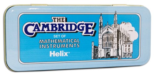 CAMBRIDGE HELIX SET FÜR MATHEMATIK, GEOMETRIE: LINEAL SET, QUADRATISCH, GEODREIECK, in DOSE von Helix