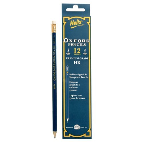 Helix Bleistifte mit Gummi-Tip Oxford Hb - 12er-Pack (P36010) Blau von Helix