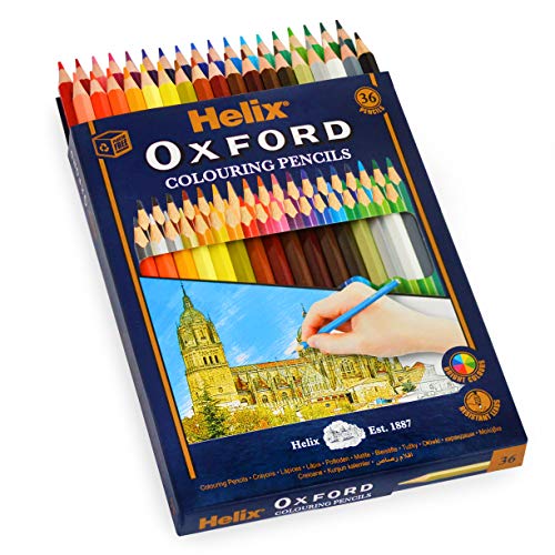 Helix Oxford Buntstifte im Etui, Mischfarben, 36 Stück von Helix