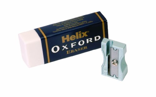 Helix Oxford Clash Schreibwaren Radiergummi und Spitzer Large oxfordblau von Helix