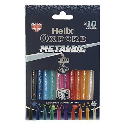 Helix Oxford Metallic Gelschreiber auf Wasserbasis, 10 Stück von Helix