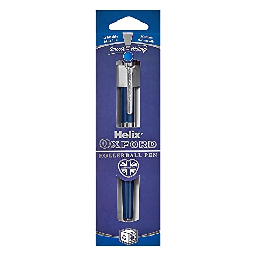 Helix Oxford Premium Tintenroller (blaue Tinte) mit plastikfreier Verpackung von Helix