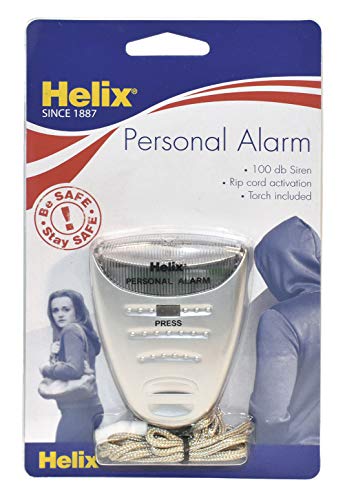 Helix Persönlicher Angriffsalarm mit Taschenlampe, 100 dB, Sirene, Grau von Helix