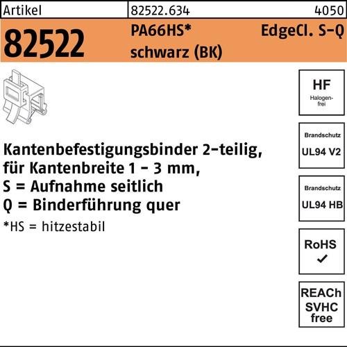500 Stk. Hellermanntyton Befestigungsbinder R 82522 Edgecl. 4,6x200/45 PA66HS sw 500 Stk. Hellermanntyton Befestigungsbinder R 82522 Edgecl. 4,6x200/45 PA66HS sw von HellermannTyton