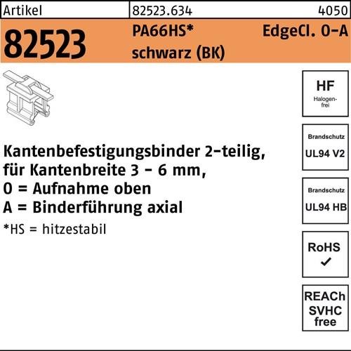500 Stk. Hellermanntyton Befestigungsbinder R 82523 Edgecl. 4,6x200/45 PA66HS sw 500 Stk. Hellermanntyton Befestigungsbinder R 82523 Edgecl. 4,6x200/45 PA66HS sw von HellermannTyton