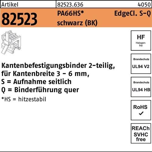 500 Stk. Hellermanntyton Befestigungsbinder R 82523 Edgecl. 4,6x200 PA66HS sw SQ 500 Stk. Hellermanntyton Befestigungsbinder R 82523 Edgecl. 4,6x200 PA66HS sw SQ von HellermannTyton