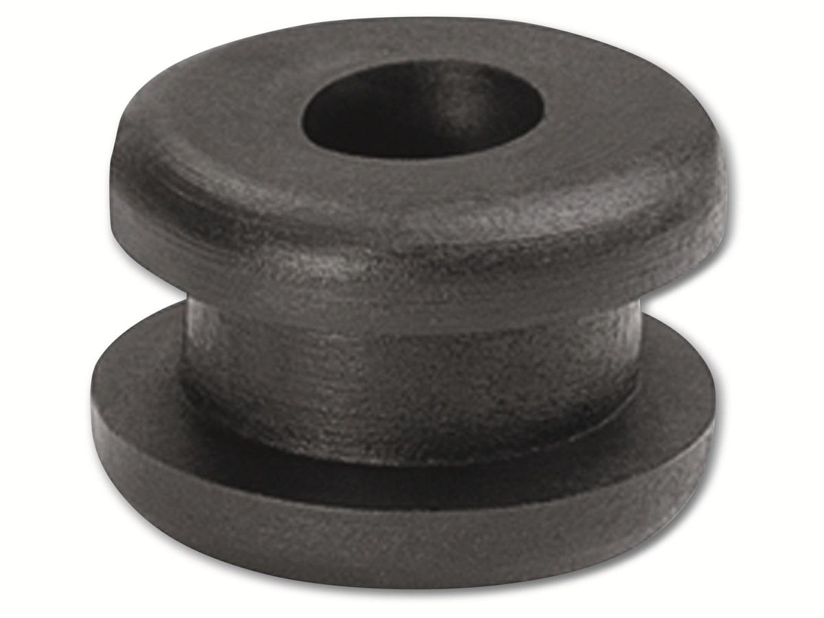 HELLERMANNTYTON Durchführungstülle, 633-02180, Schwarz, PVC, ∅ 6 mm, 1 Stück von HellermannTyton