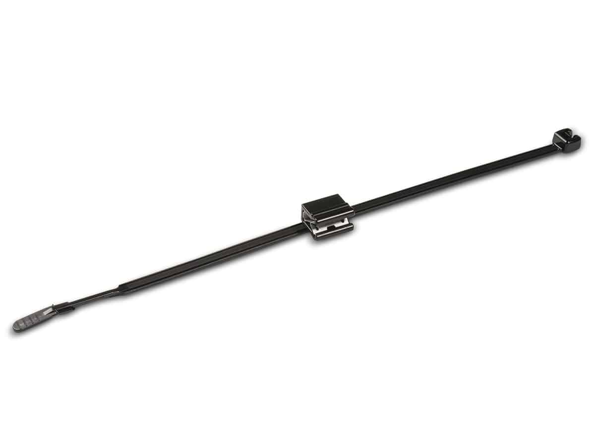 HELLERMANNTYTON Kabelbinder mit Befestigungselement, 156-01088, schwarz, 1 Stück von HellermannTyton