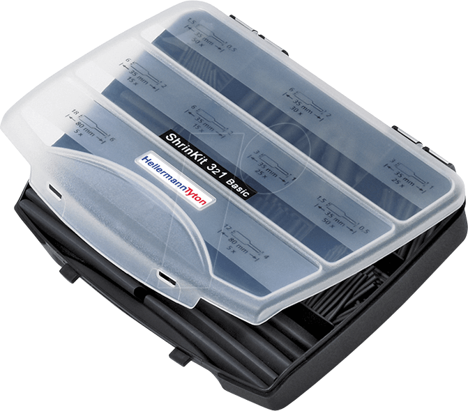 HT 380-03001 - Warmschrumpfschlauchset 3:1 Basic schwarz von HellermannTyton