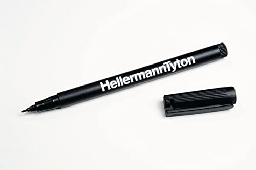 Hellermann Tyton 500-50820 Rundspitze, Schwarz, 2 Stück – Permanentmarker (schwarz, runde Spitze, Schwarz, Kunststoff, RoHS, 2 Stück)) von HellermannTyton