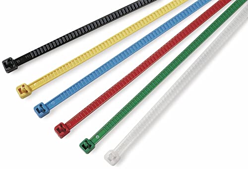 HellermannTyton - Set von 25 grünen wiederverwendbaren Kabelbindern 195x4,7mm PA66 von HellermannTyton