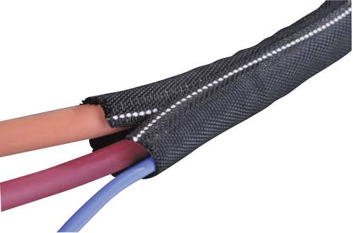 HellermannTyton 170-01100 Twist-In-FR 05 Geflechtschlauch Schwarz, Weiß Polyester 4 bis 5mm Meterwa von HellermannTyton